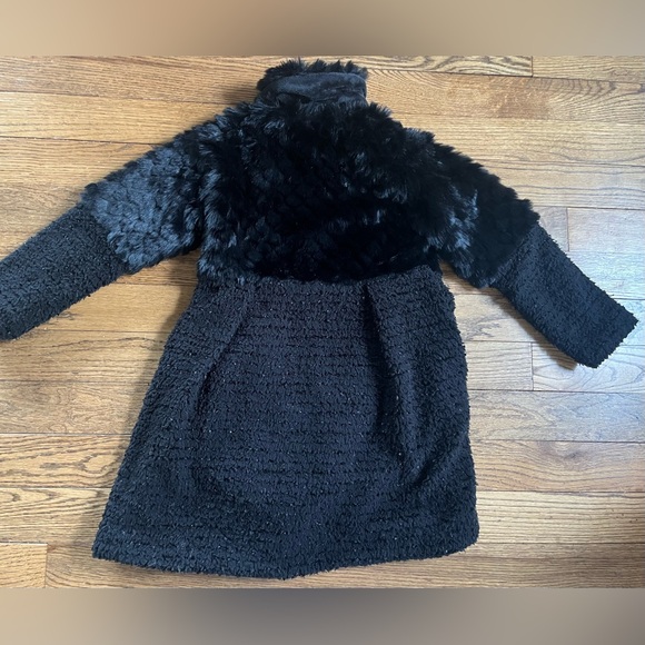American Widgeon Black Size 10 Faux Fur Dress Coat - Picture 2 of 12